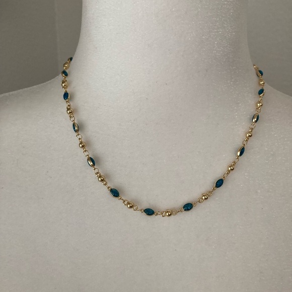 Yellow Gold Plated Turquoise Colored Stone Brand New - Picture 5 of 8